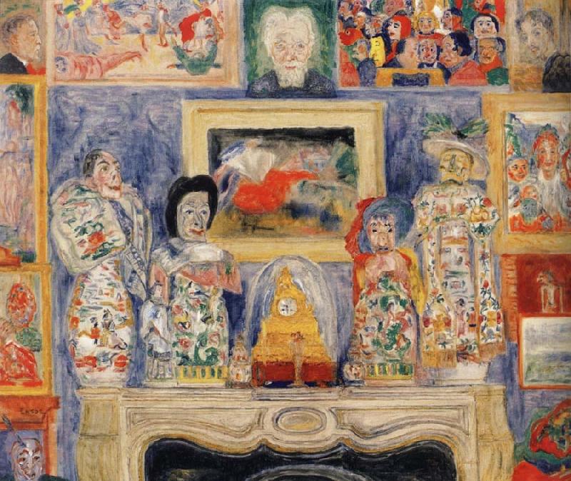 James Ensor Interior with Three Portraits China oil painting art